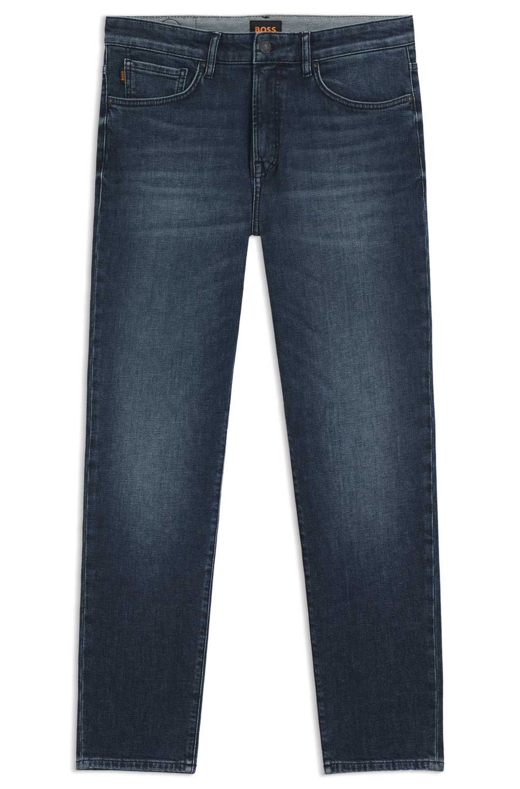 Jeans Boss de ajuste afunilado em ganga elástica confortável