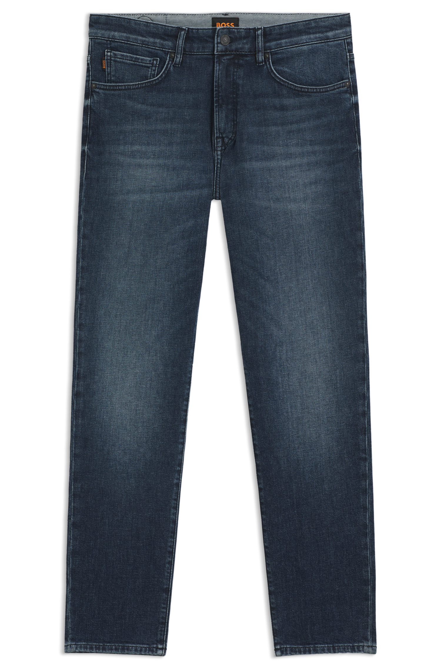 Jeans Boss de ajuste afunilado em ganga elástica confortável