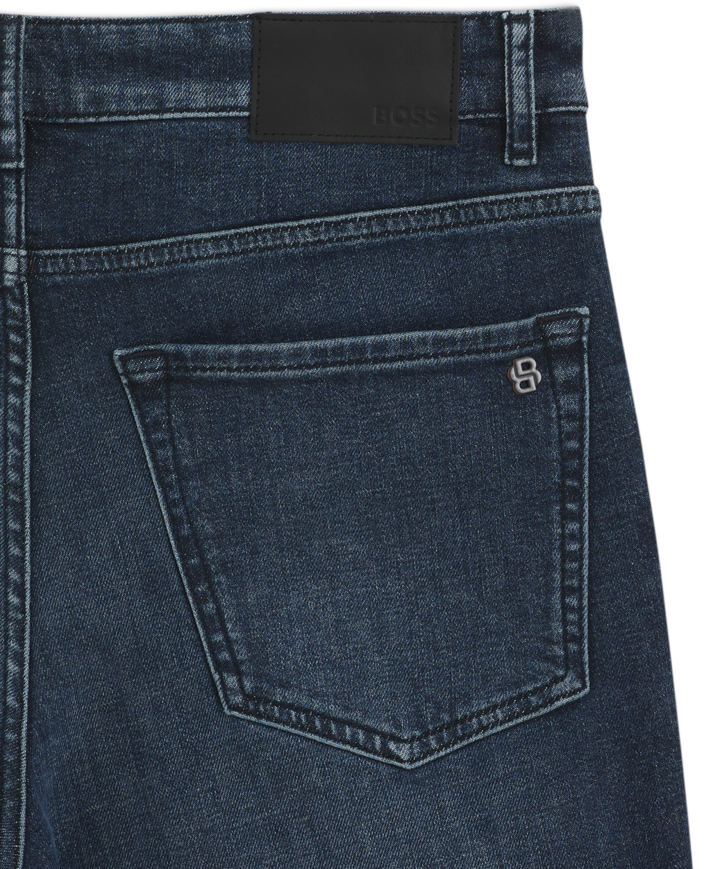 Jeans Boss de ajuste afunilado em ganga elástica confortável