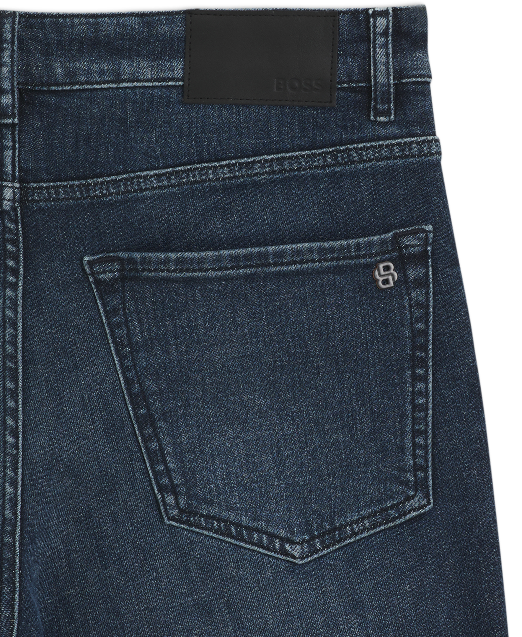 Jeans Boss de ajuste afunilado em ganga elástica confortável