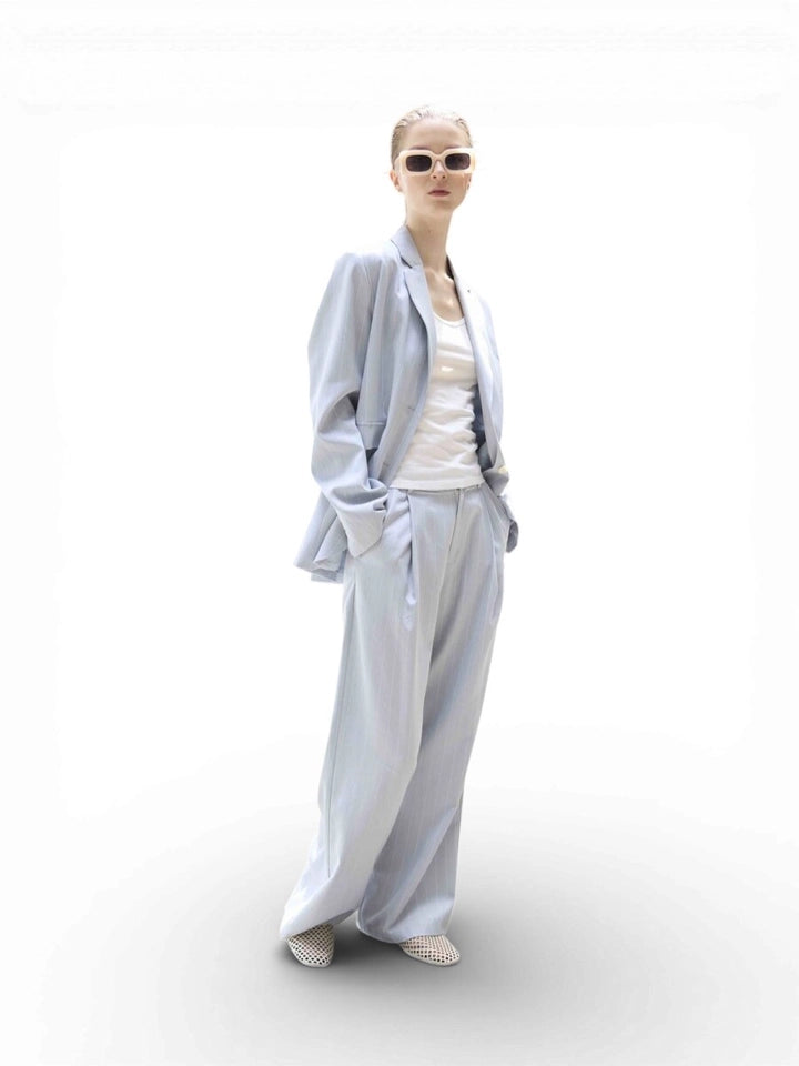 Calças retas listradas ELEH