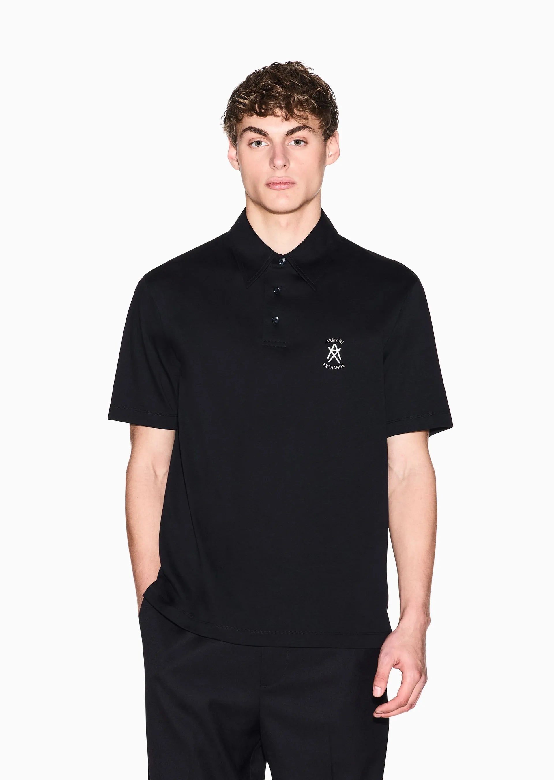 Polo de algodão Armani Exchange