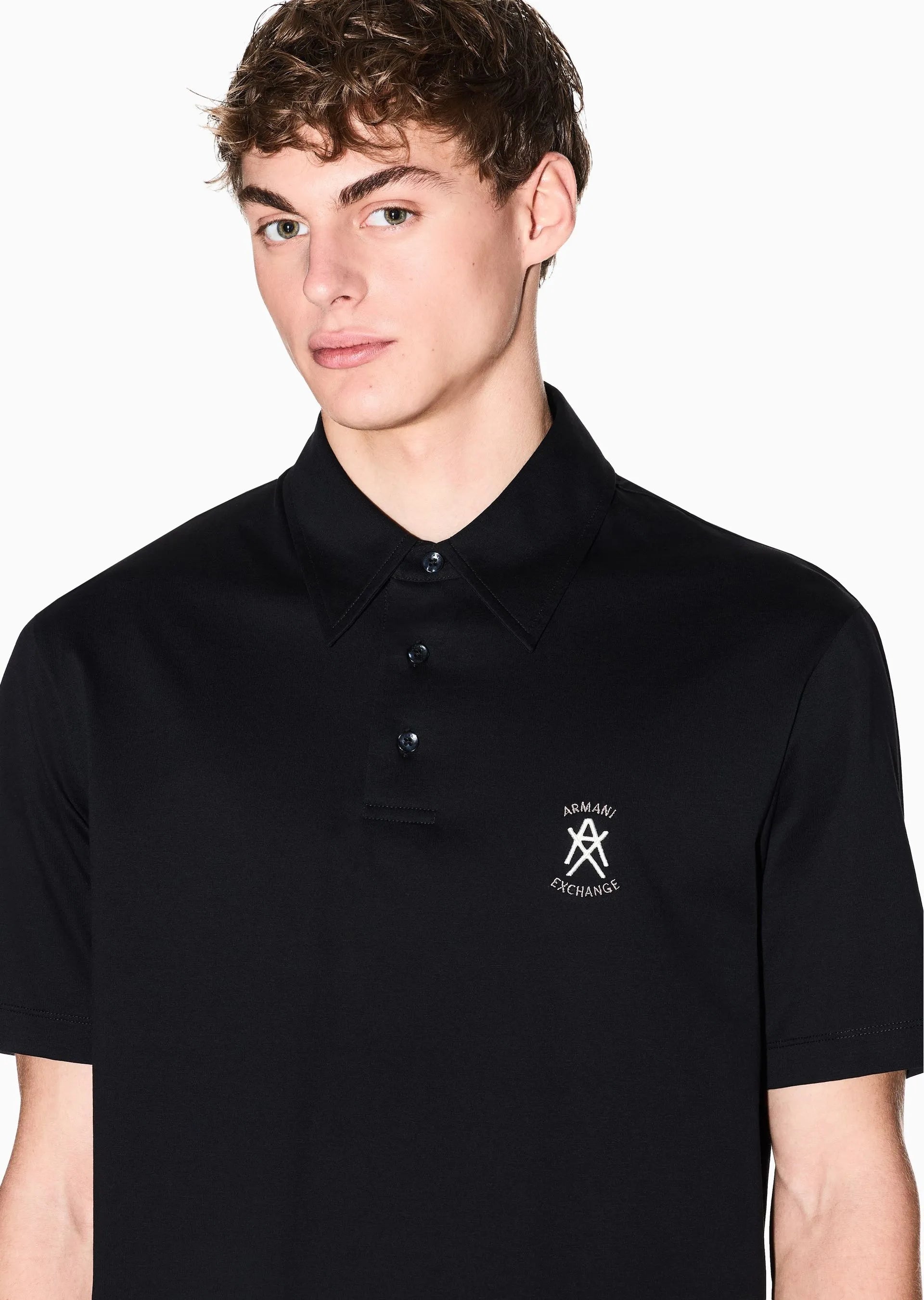 Polo de algodão Armani Exchange
