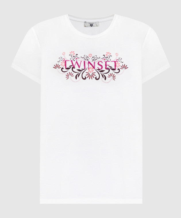 T-shirt com logo floral TWINSET