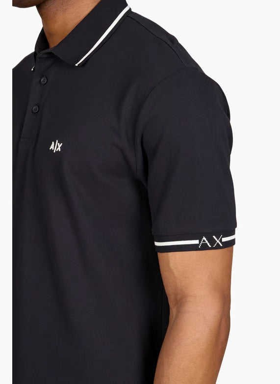 Polo com detalhes do logo na manga Armani Exchange