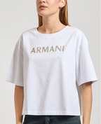 T-shirt cropped logótipo bordado Armani Exchange
