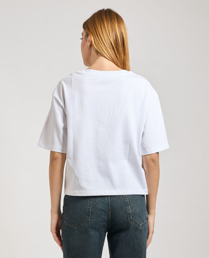 T-shirt cropped logótipo bordado Armani Exchange