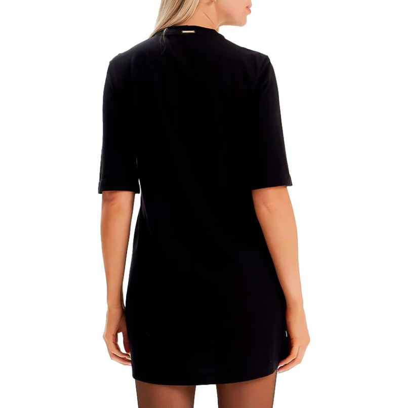 Vestido básico pormenor na gola LANÇA PERFUME