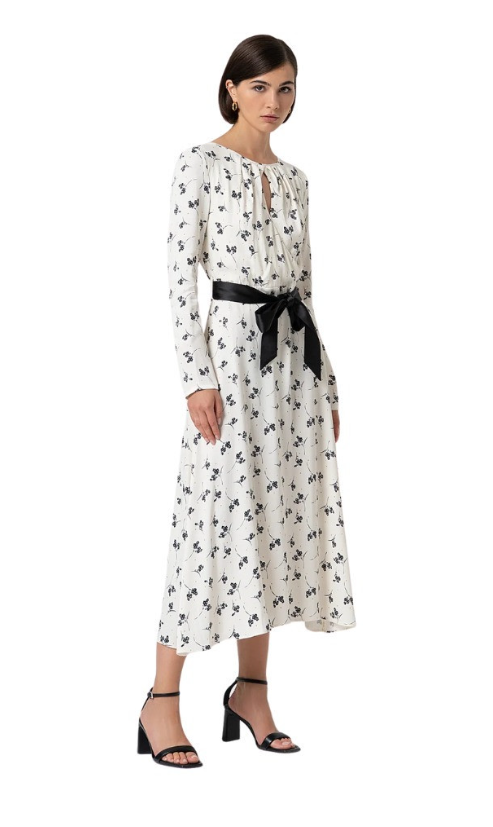 Vestido midi com estampa floral Fracomina
