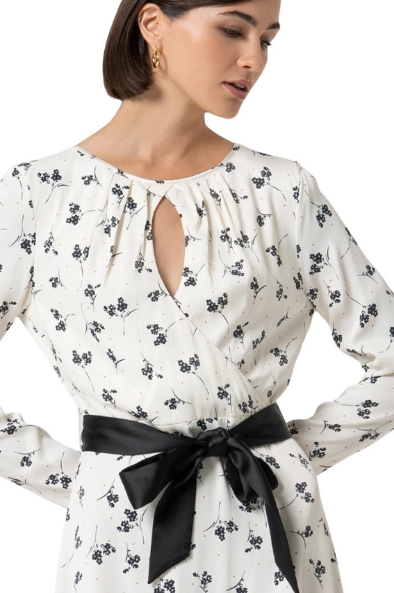 Vestido midi com estampa floral Fracomina
