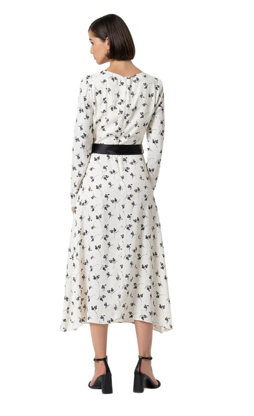 Vestido midi com estampa floral Fracomina