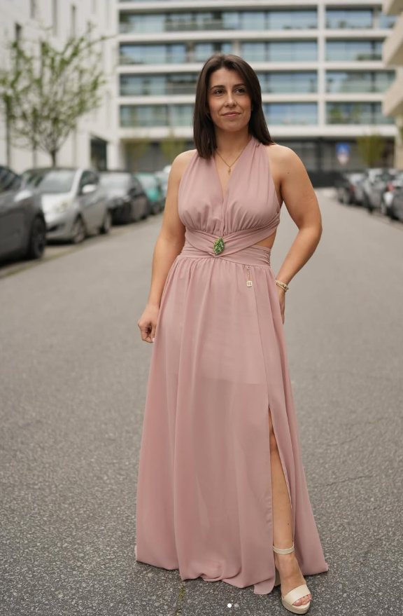 Vestido comprido com costas abertas FRACOMINA