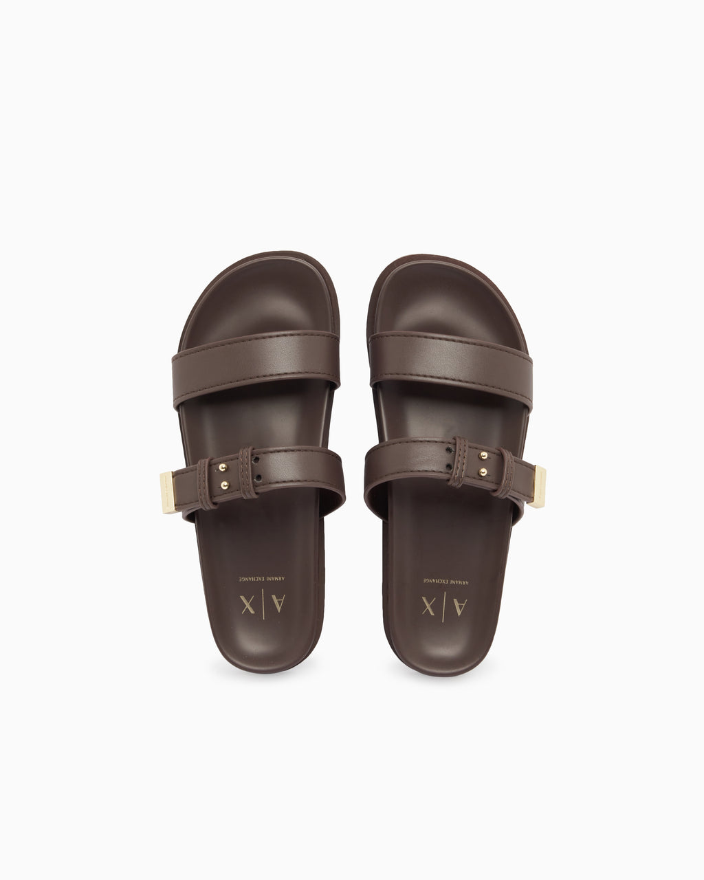 Chinelo com fivelas Armani Exchange - castanho