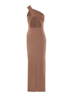 Vestido Comprido Halter com Abertura Frontal ELEH