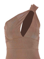 Vestido Comprido Halter com Abertura Frontal ELEH