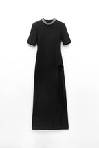 Vestido gola com brilhantes ELEH