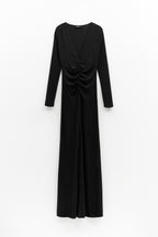 Vestido longo drapeado Eleh