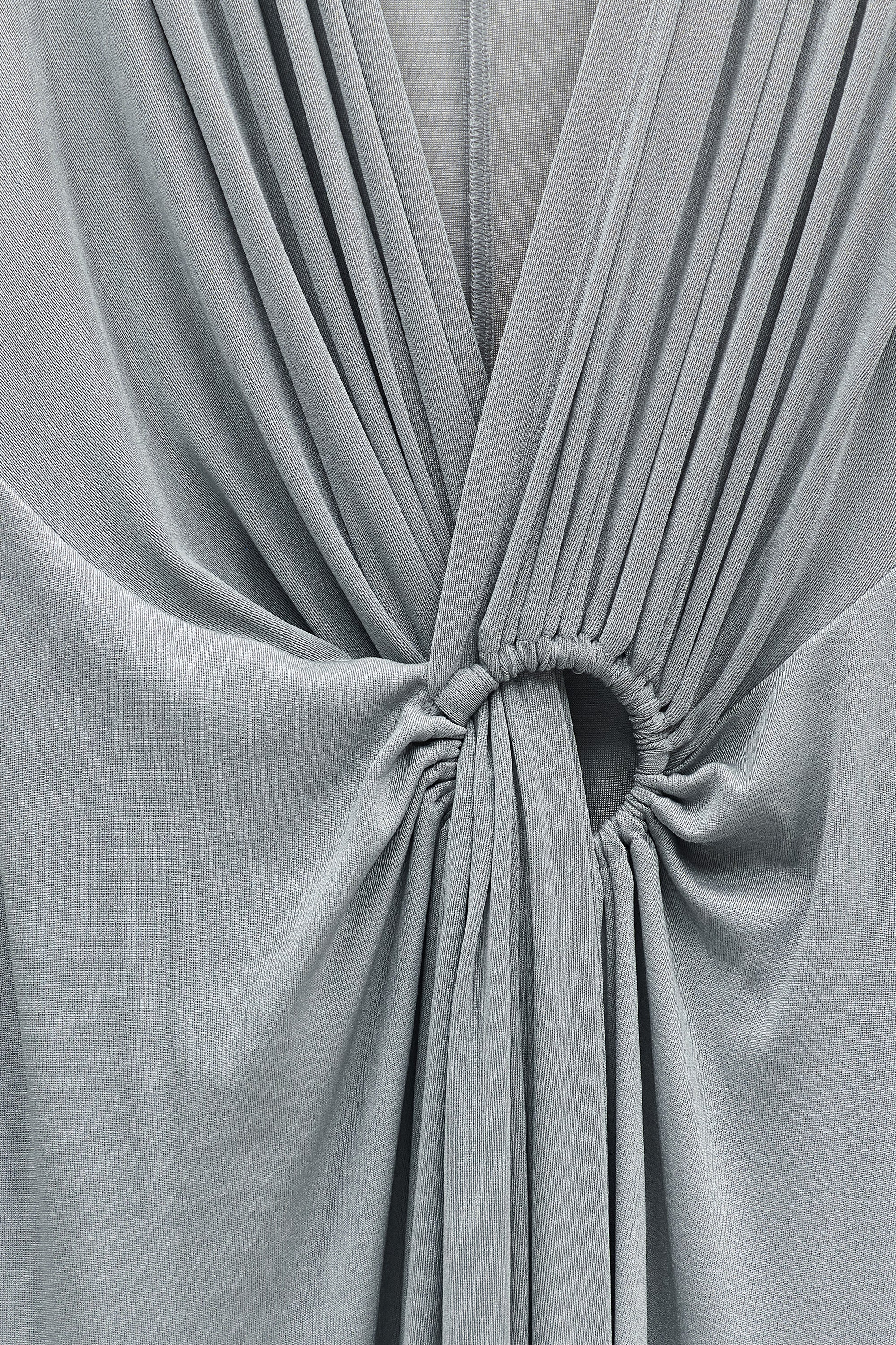 Vestido longo drapeado aberto Eleh