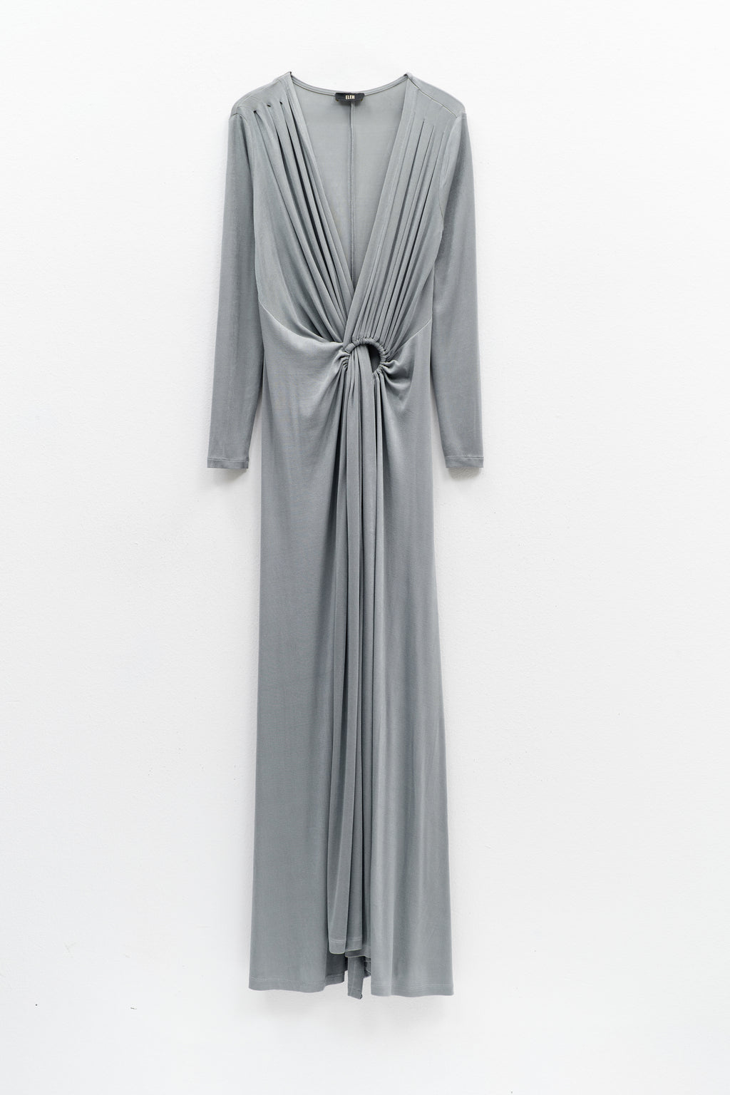 Vestido longo drapeado aberto Eleh