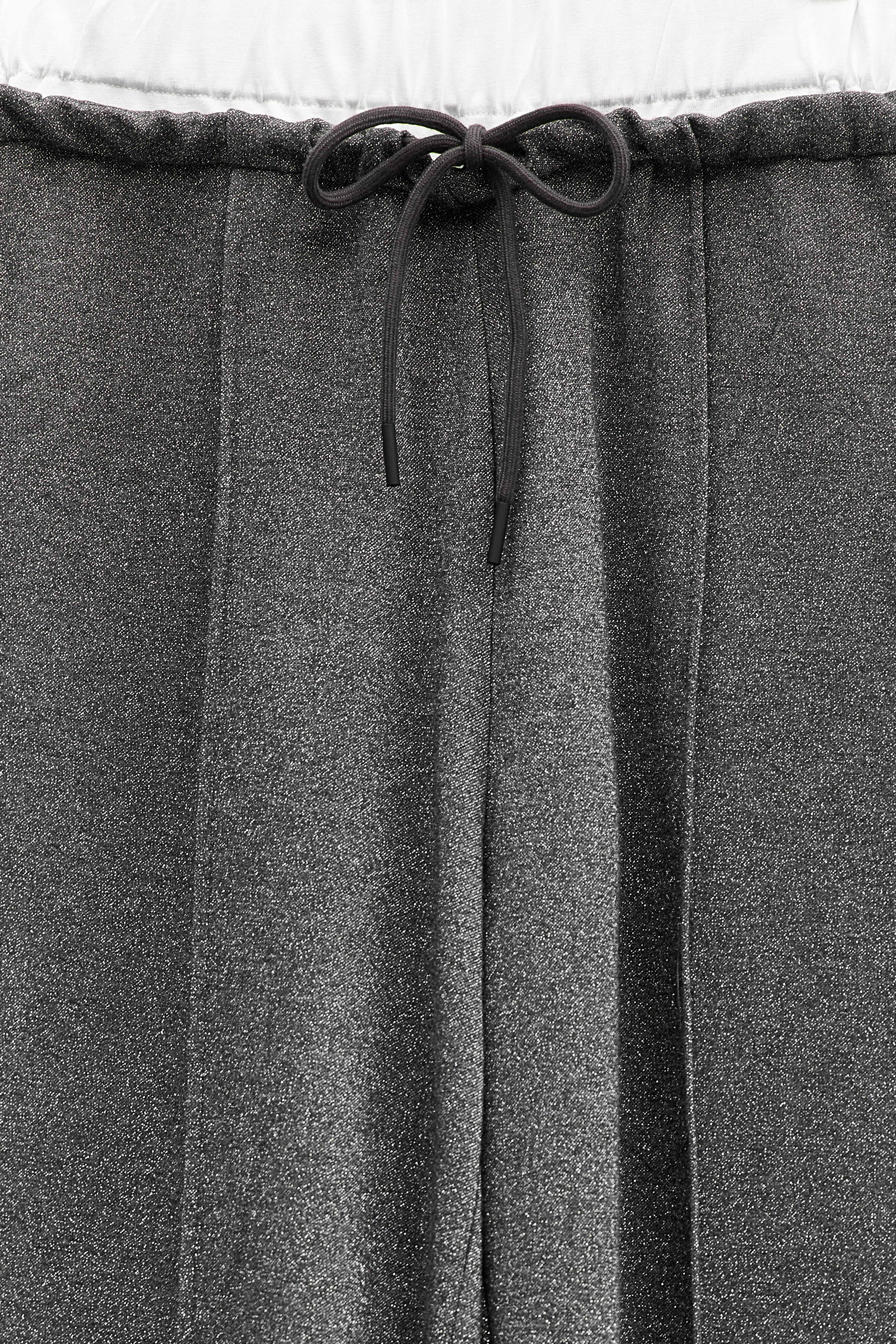 Calça duplo cós prateada Eleh