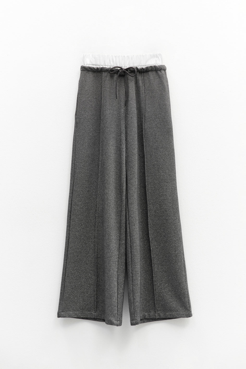 Calça duplo cós prateada Eleh