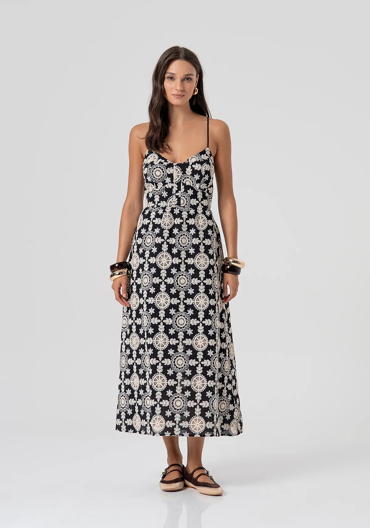 Vestido longo com estampa floral FRACOMINA