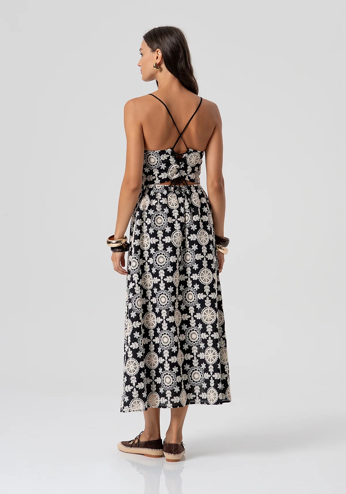 Vestido longo com estampa floral FRACOMINA