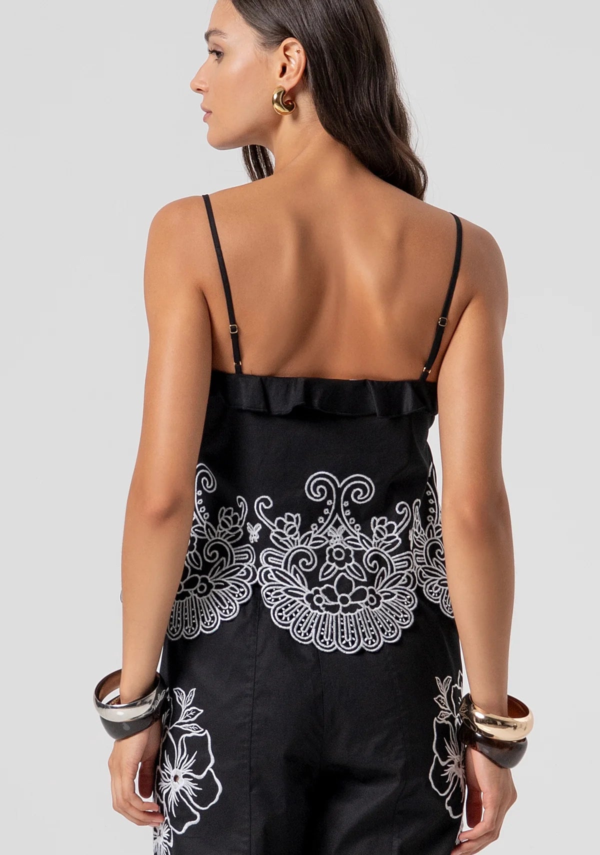 Top de alças com bordado Fracomina