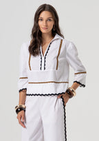Blusa com detalhes contrastantes FRACOMINA