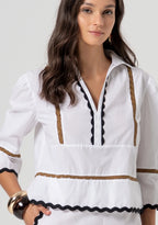 Blusa com detalhes contrastantes FRACOMINA