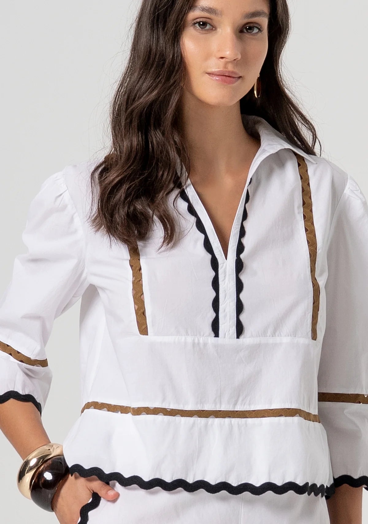 Blusa com detalhes contrastantes FRACOMINA