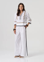 Blusa com detalhes contrastantes FRACOMINA