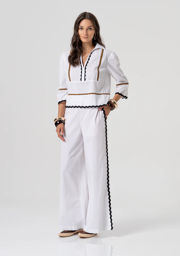 Blusa com detalhes contrastantes FRACOMINA