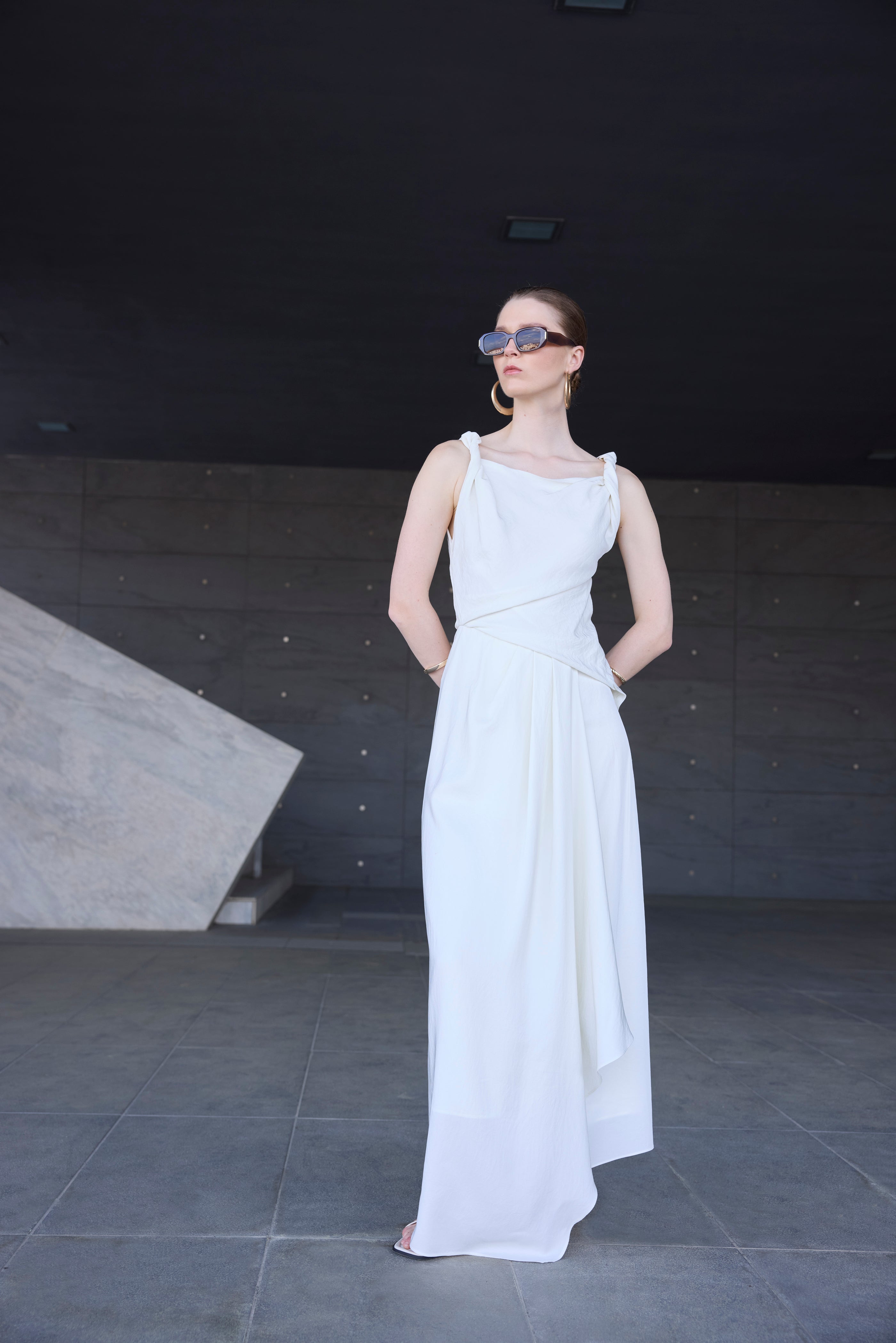 Vestido longo drapeado ELEH