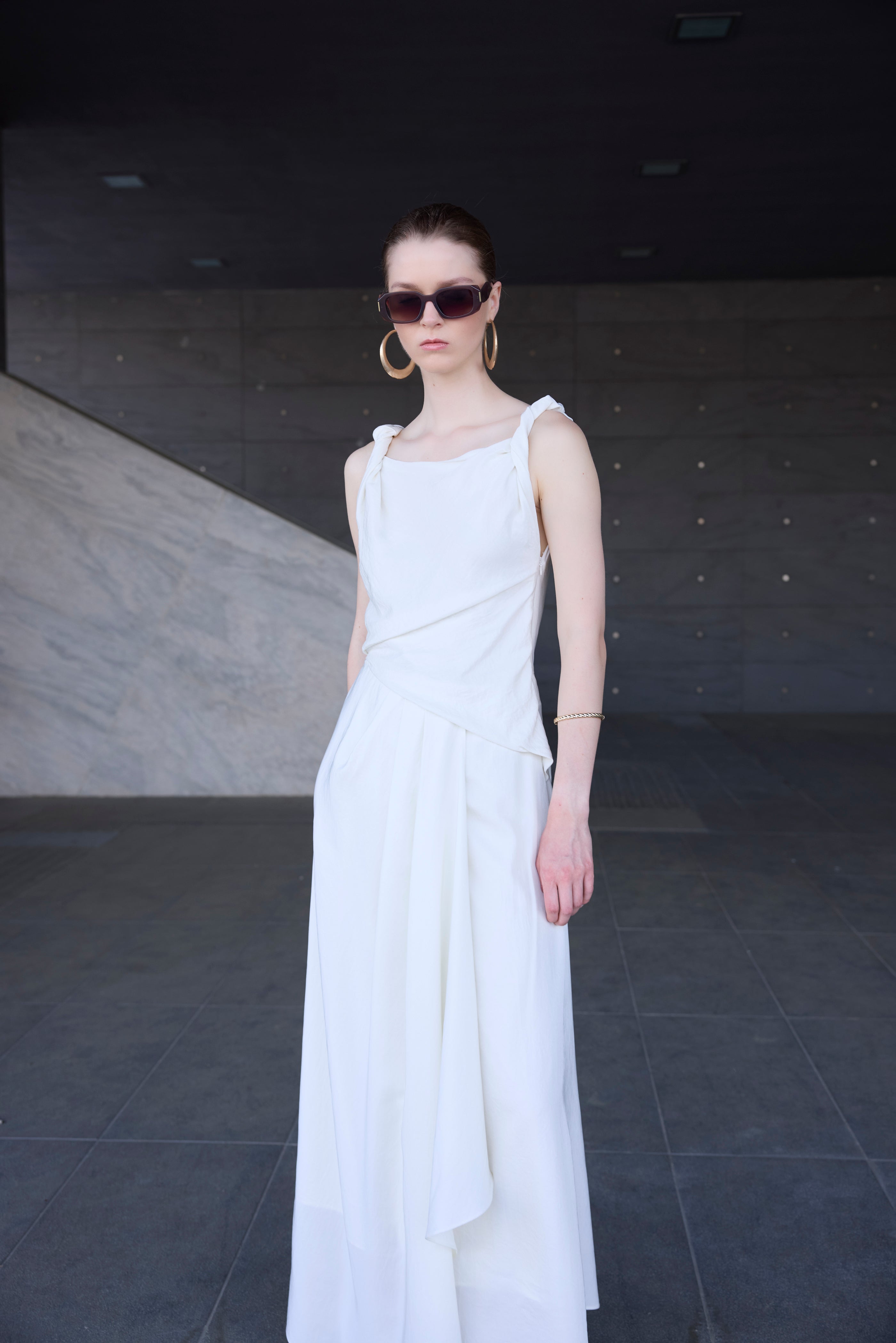 Vestido longo drapeado ELEH