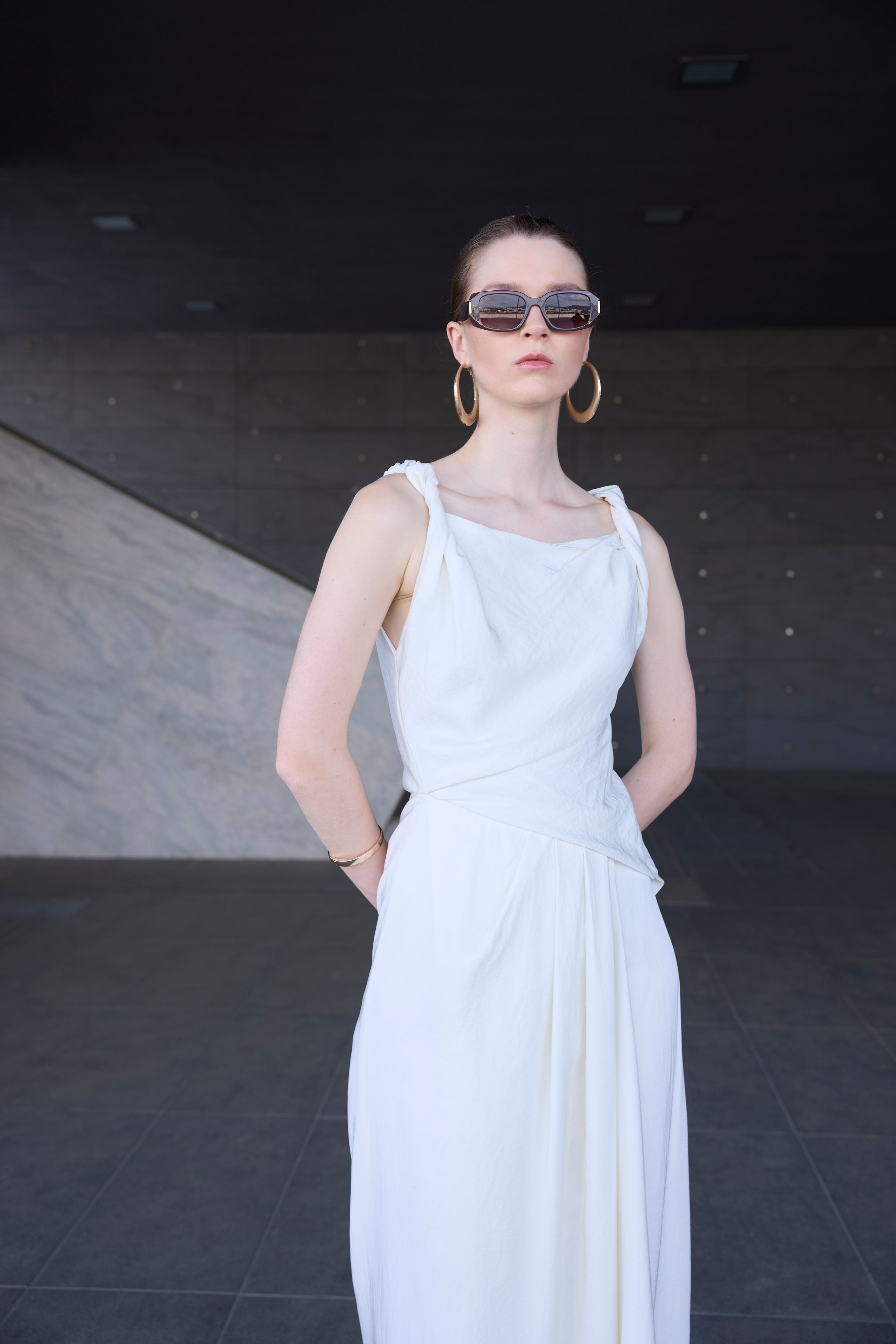 Vestido longo drapeado ELEH