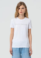 T-shirt com logo em strass FRACOMINA