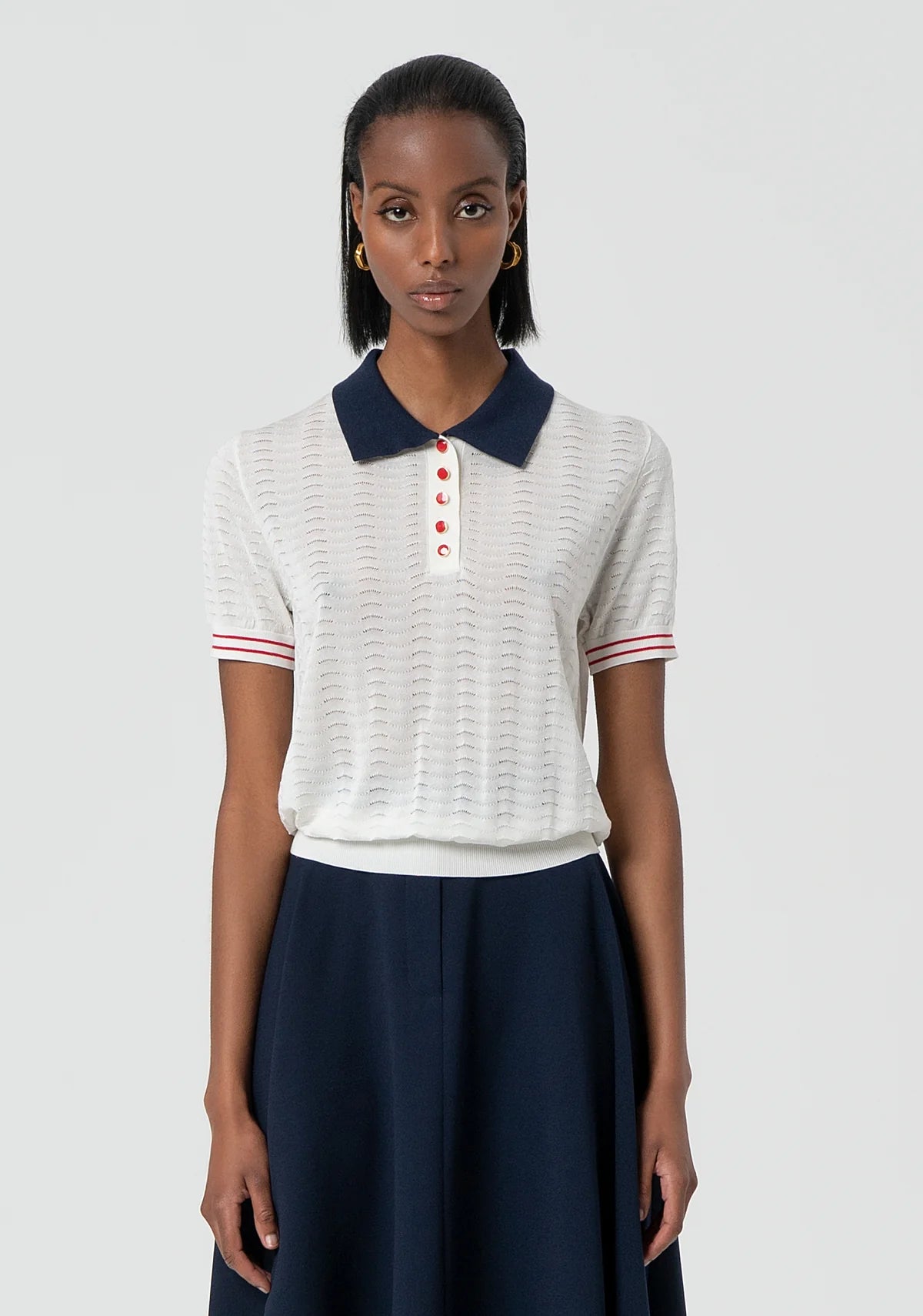 Polo de malha detalhes em seda Fracomina