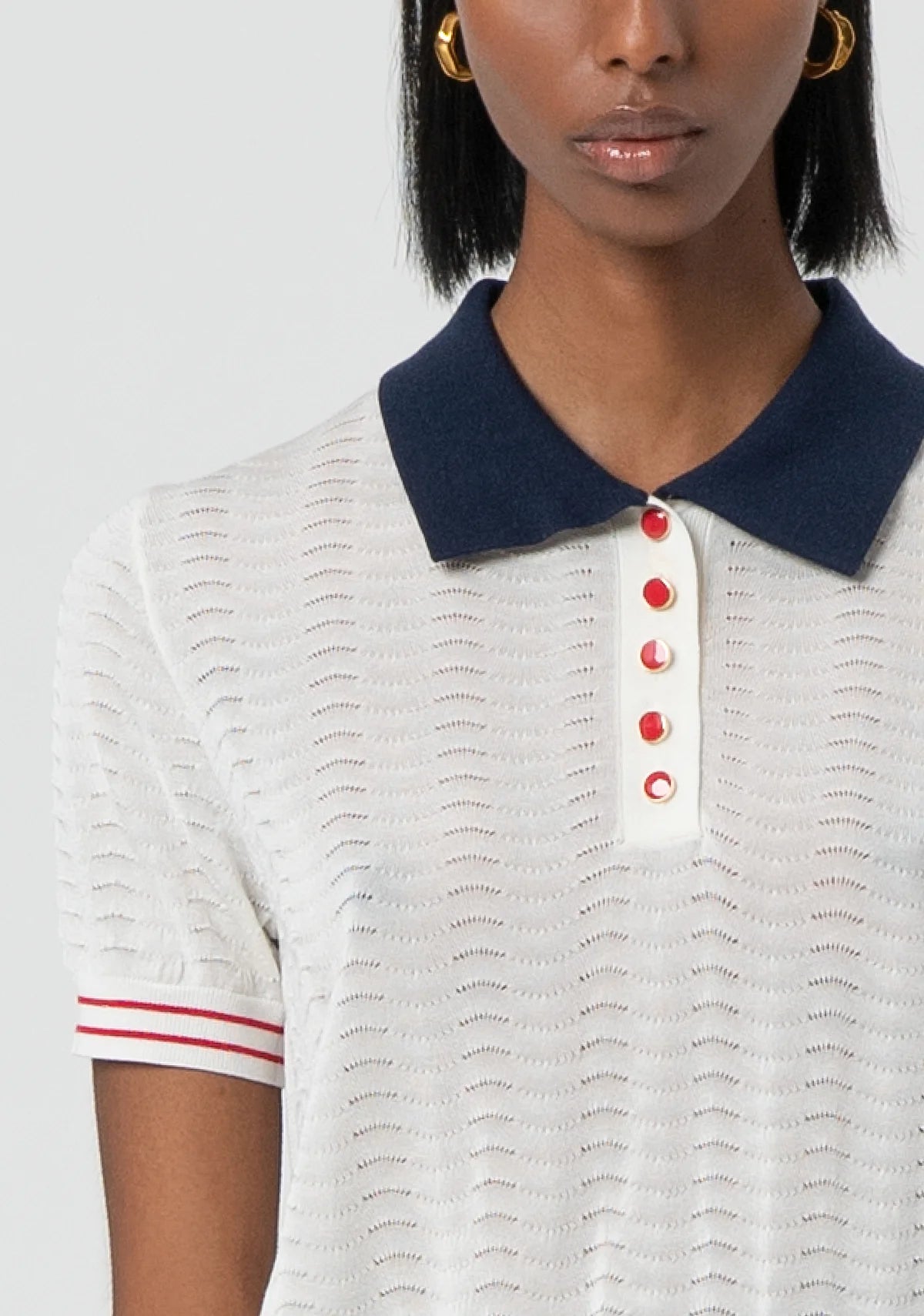 Polo de malha detalhes em seda Fracomina