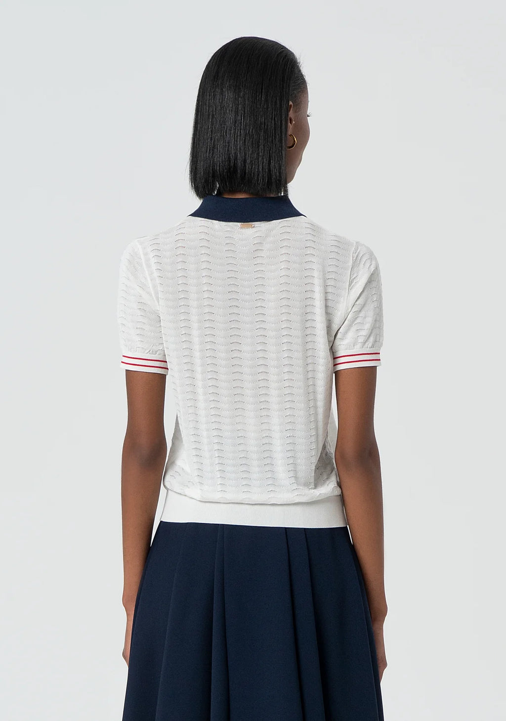 Polo de malha detalhes em seda Fracomina