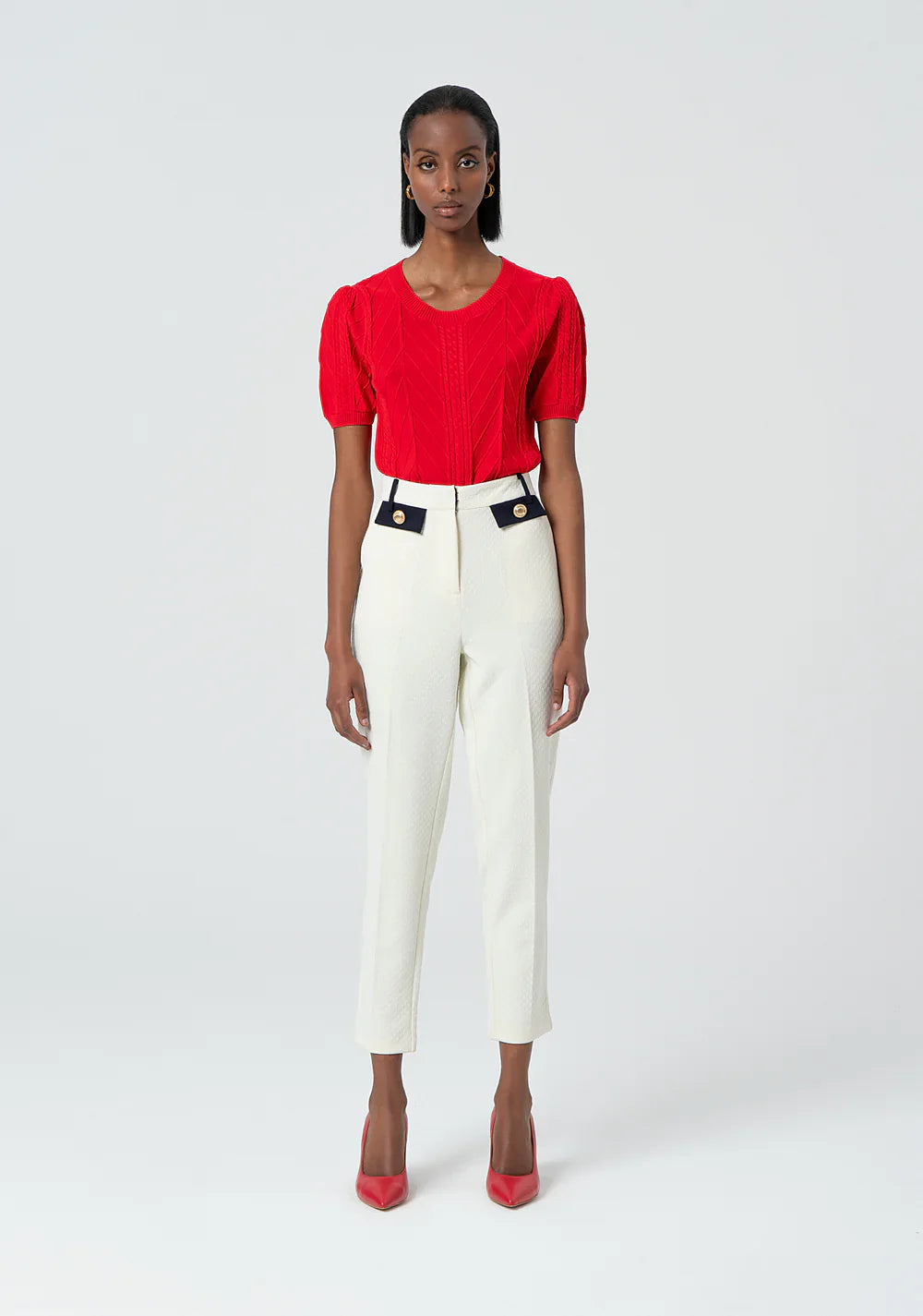 Calça chino com detalhes contrastantes FRACOMINA