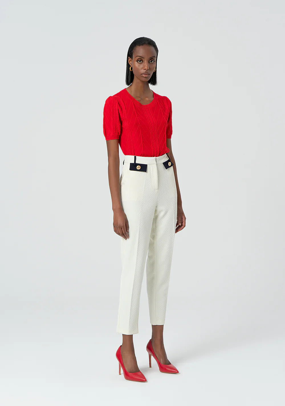 Calça chino com detalhes contrastantes FRACOMINA