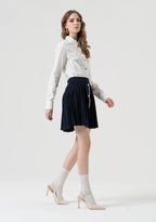 Minissaia de malha plissada Fracomina