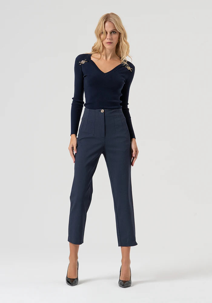 Camisola de corte justo com detalhes canelados Fracomina