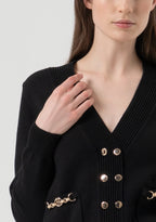 Casaco de malha com abotoamento duplo Fracomina