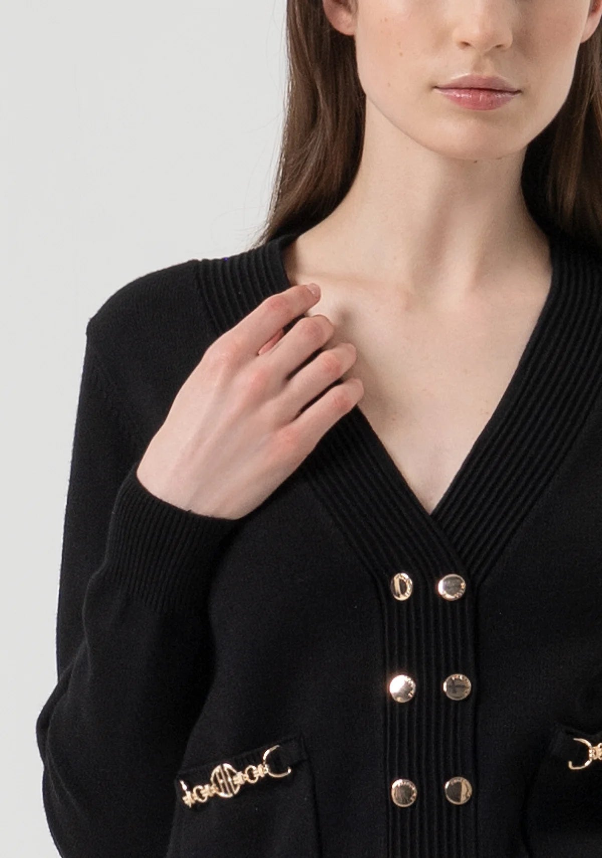 Casaco de malha com abotoamento duplo Fracomina