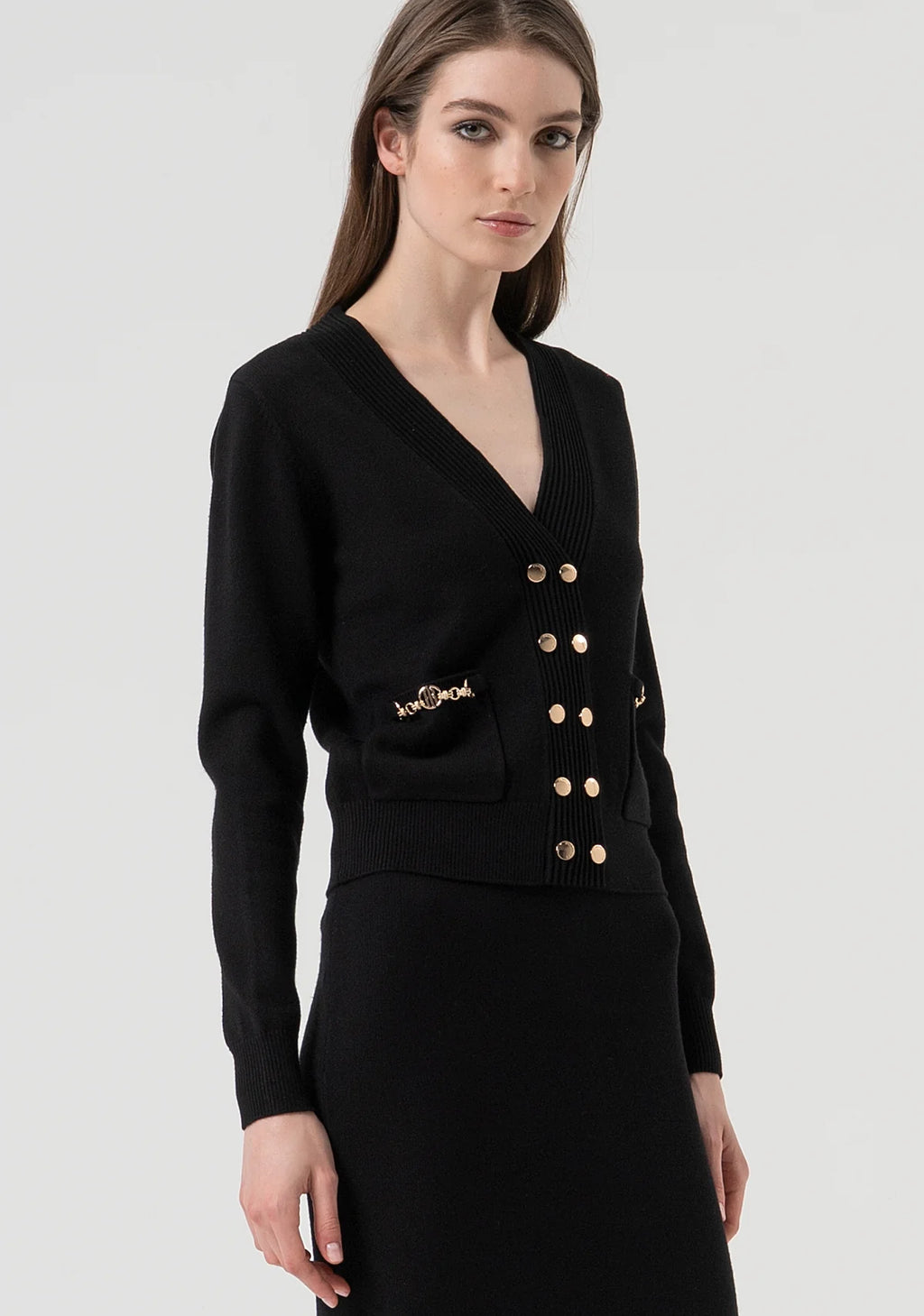 Casaco de malha com abotoamento duplo Fracomina