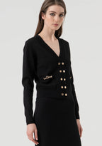 Casaco de malha com abotoamento duplo Fracomina