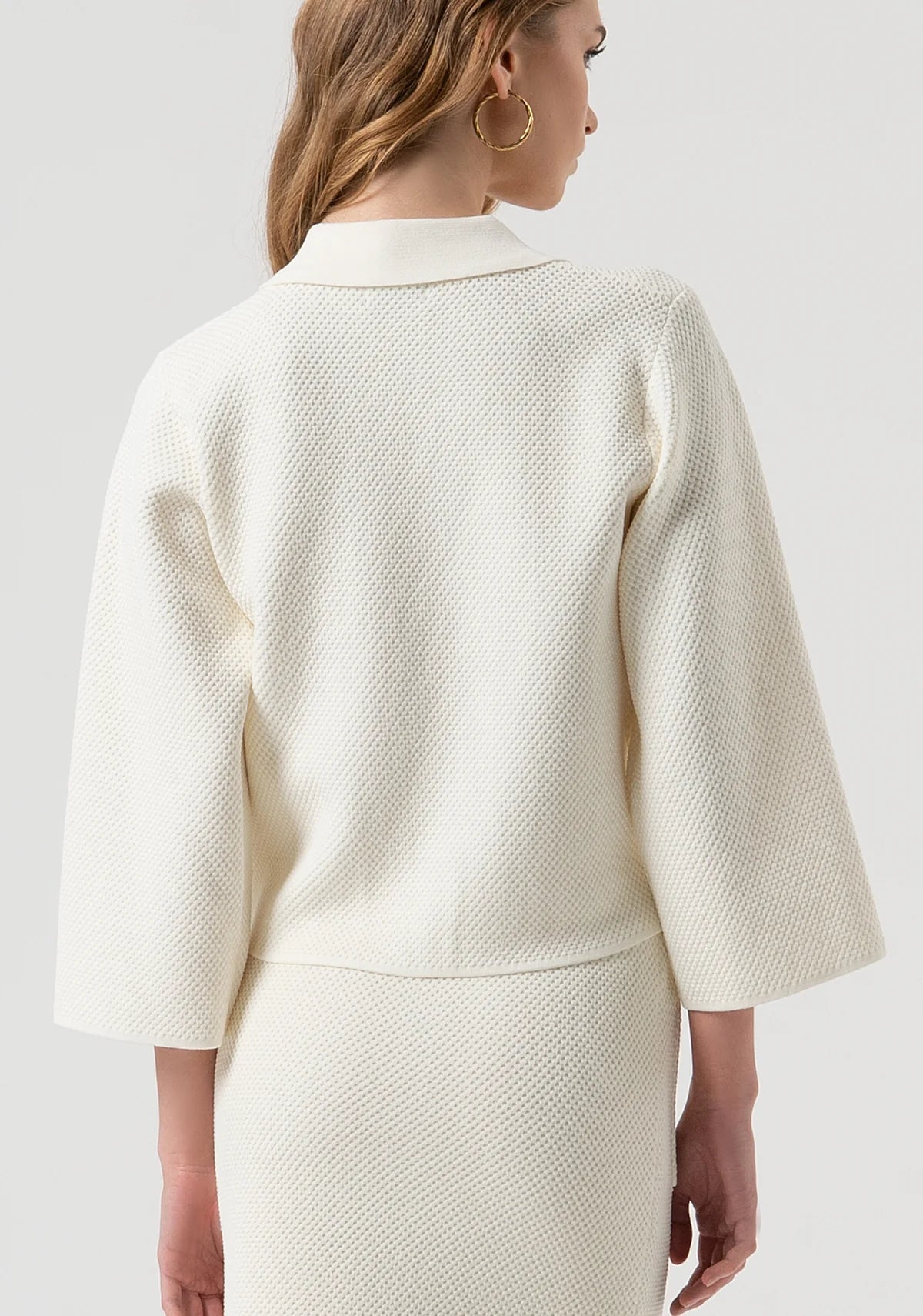 Cardigan com modelagem regular e ponto musgo Fracomina