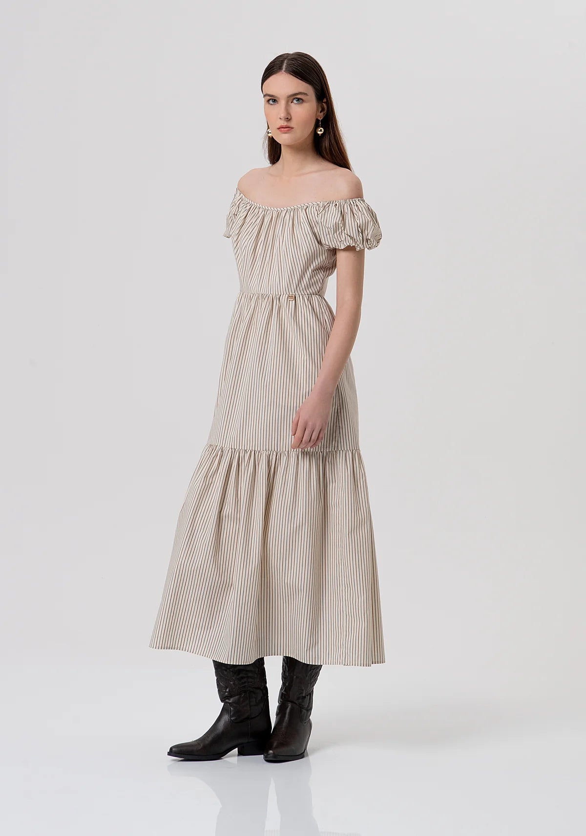 Vestido longo listrado FRACOMINA